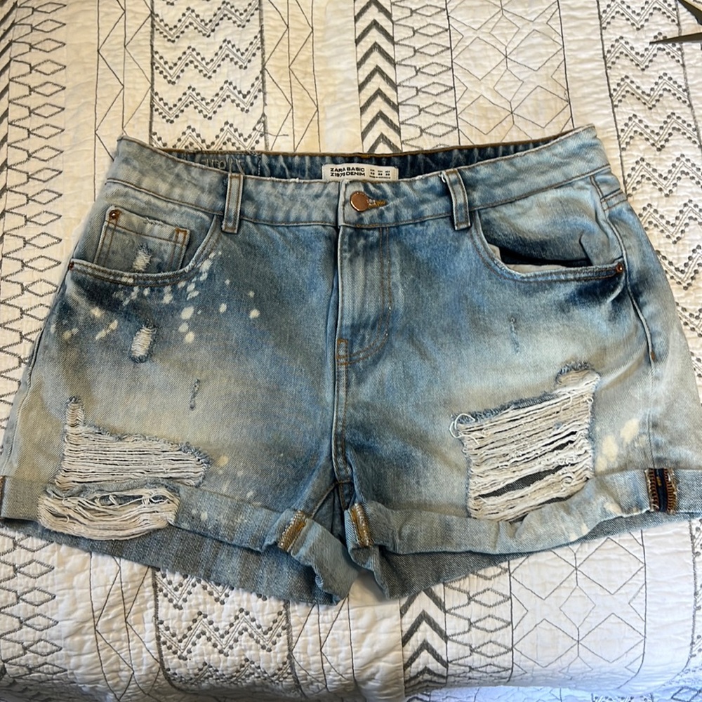 Zara basic Z1975 premium denim shorts